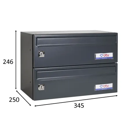 BUZON BARAJAS DOBLE (2 BUZONES) 345X250 ANTRACITA